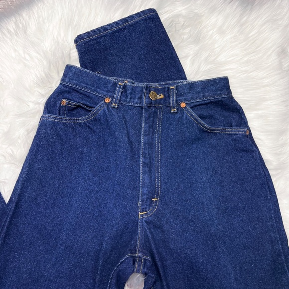 👖VINTAGE |•LEE•| Dark Wash Old School Mom Super High Rise Jeans Size 10 Petite - Picture 4 of 10